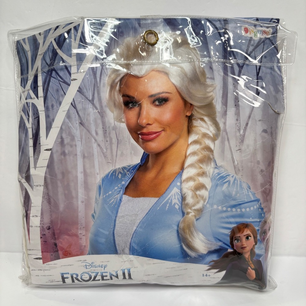 Disney Frozen II Elsa Costume Wig Blonde Braid Disguise Women Halloween Dress Up